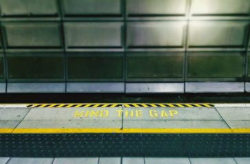 Mind Gap Sign On Subway Platform