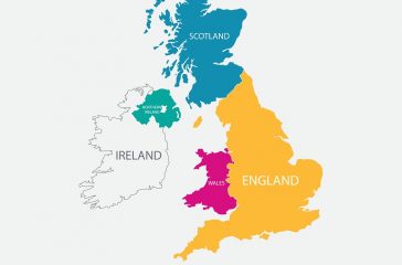 UNITED KINGDOM MAP, UK MAP with borders in different color