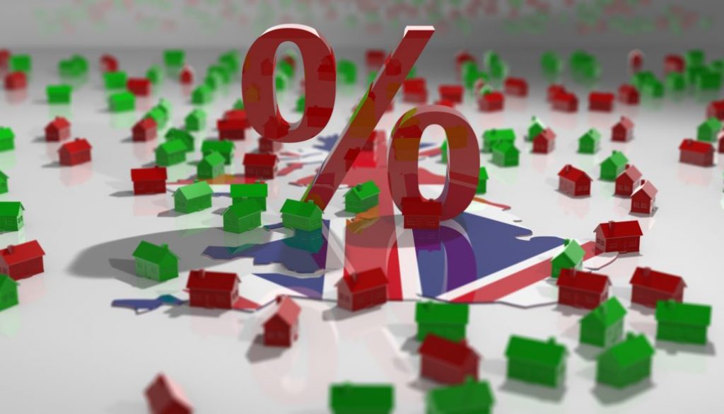 United Kingdom population growth house property prices and housing affordability - Conceptual 3D illustration render