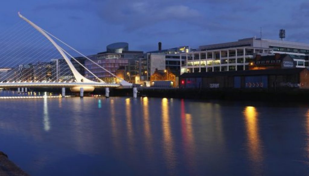 Dublin  bridge and Lifey river