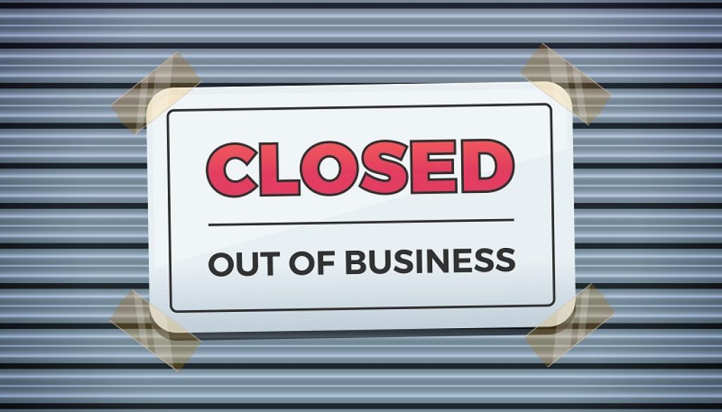 CLOSED Out of business shop sign vector illustration