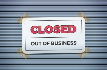 CLOSED Out of business shop sign vector illustration