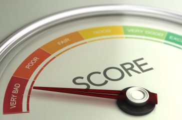 Business Credit Score Gauge Concept, Very Bad Grade.