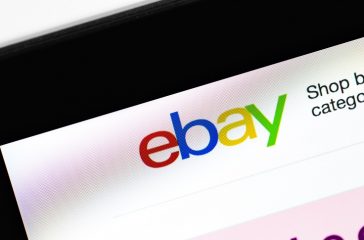 Ebay logo homepage on the display laptop, closeup. eBay is one of the largest online auction and shopping websites. Moscow, Russia - March 23, 2020