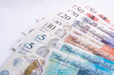 UK pound,money of United kingdom close up on white, Pound UK note