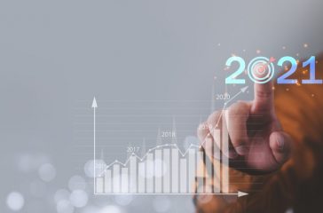 Target and goal Business analytics and financial concept, Plans to increase business growth and an increase in the indicators of positive growth in 2021