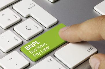 BNPL Buy Now, Pay Later - Inscription on Green Keyboard Key.