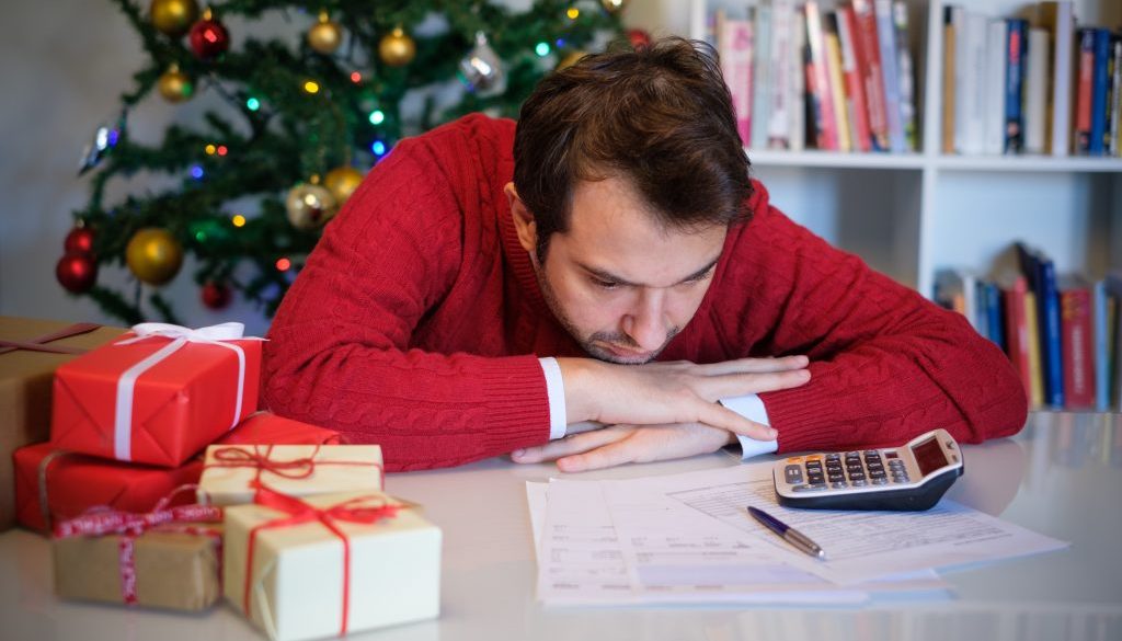 Man worried and without money for buying christmas present