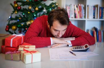 Man worried and without money for buying christmas present