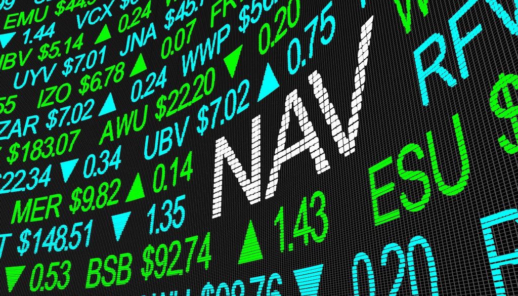 NAV Net Asset Value Stock Market Investment Symbols 3d Illustrat