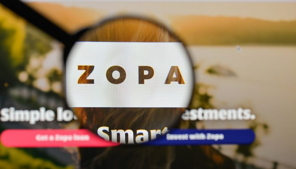 Milan, Italy - August 20, 2018: Zopa website homepage. Zopa logo visible.
