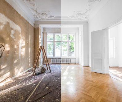 renovation concept - apartment before and after restoration or r