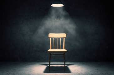 Illuminated chair in interior
