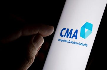 CMA Competition and Markets Authority logo on the screen and fin