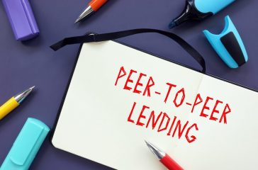 Financial concept meaning Peer-to-Peer Lending with phrase on th