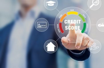 Credit Score rating based on debt reports showing creditworthine